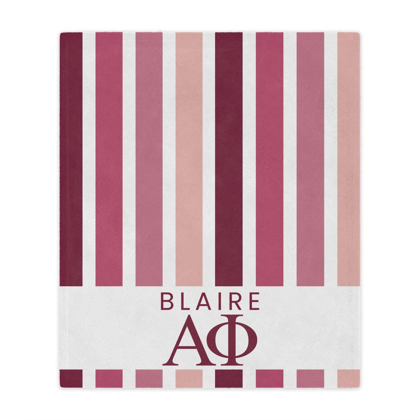 Alpha Phi Personalized Stripe Blanket - Ivy Society