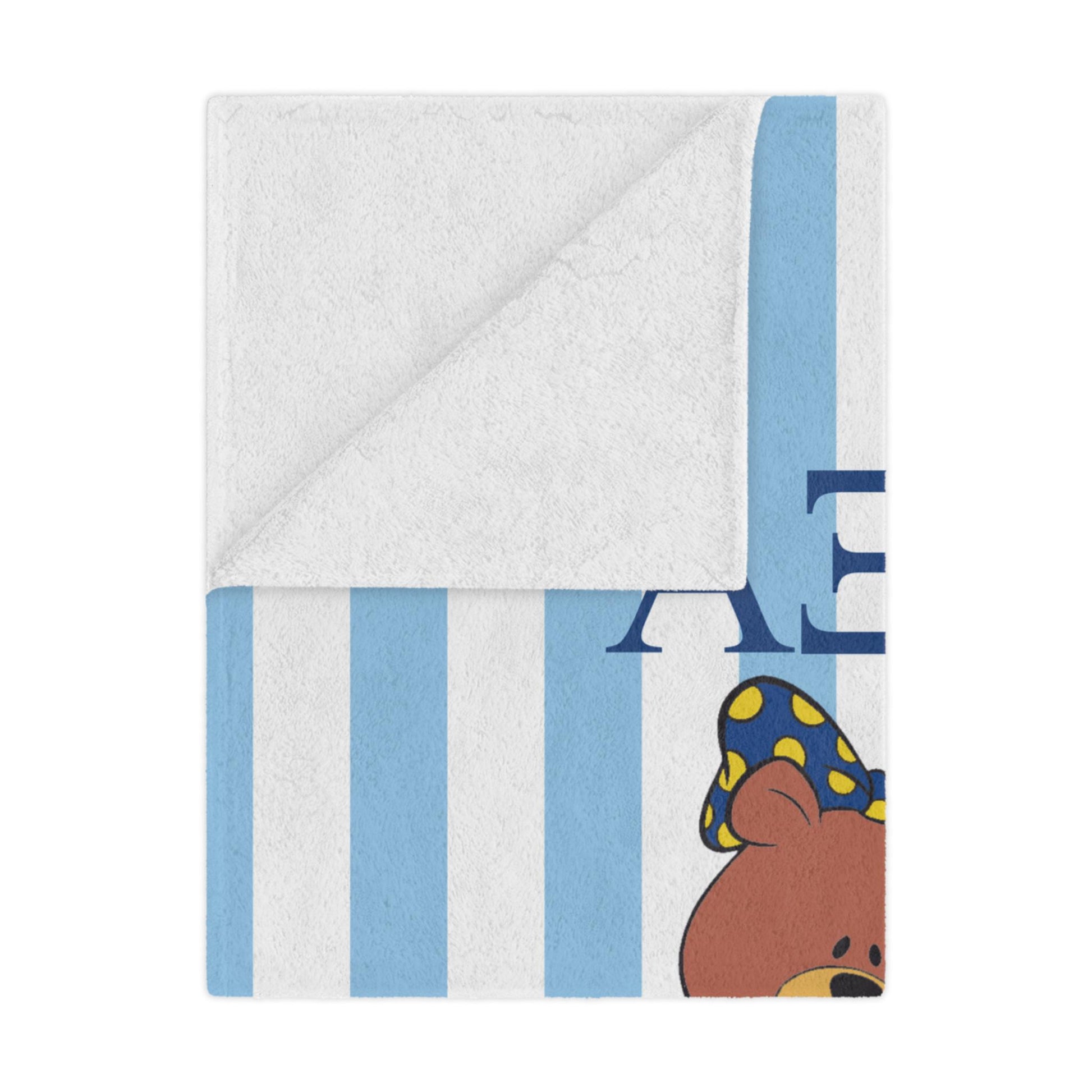 Alpha Xi Delta Personalized Bear Stripe Blanket - Ivy Society