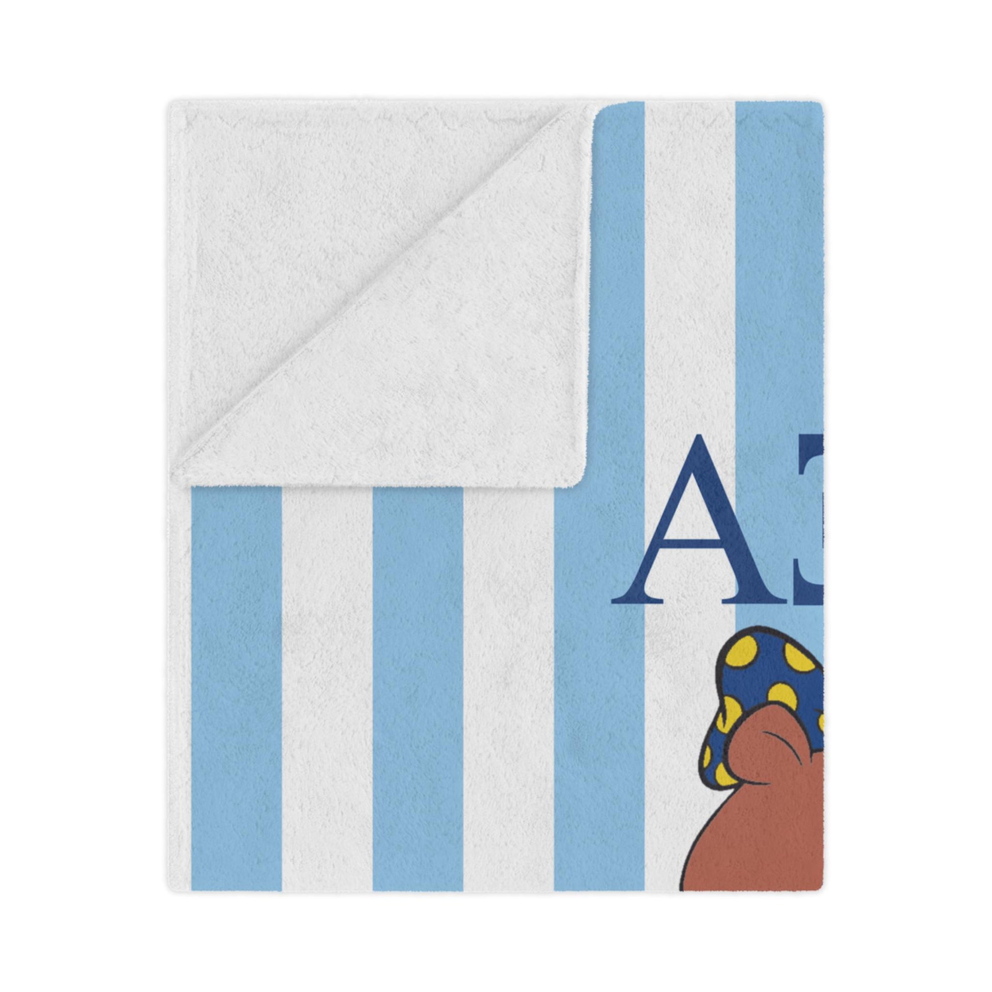 Alpha Xi Delta Personalized Bear Stripe Blanket - Ivy Society