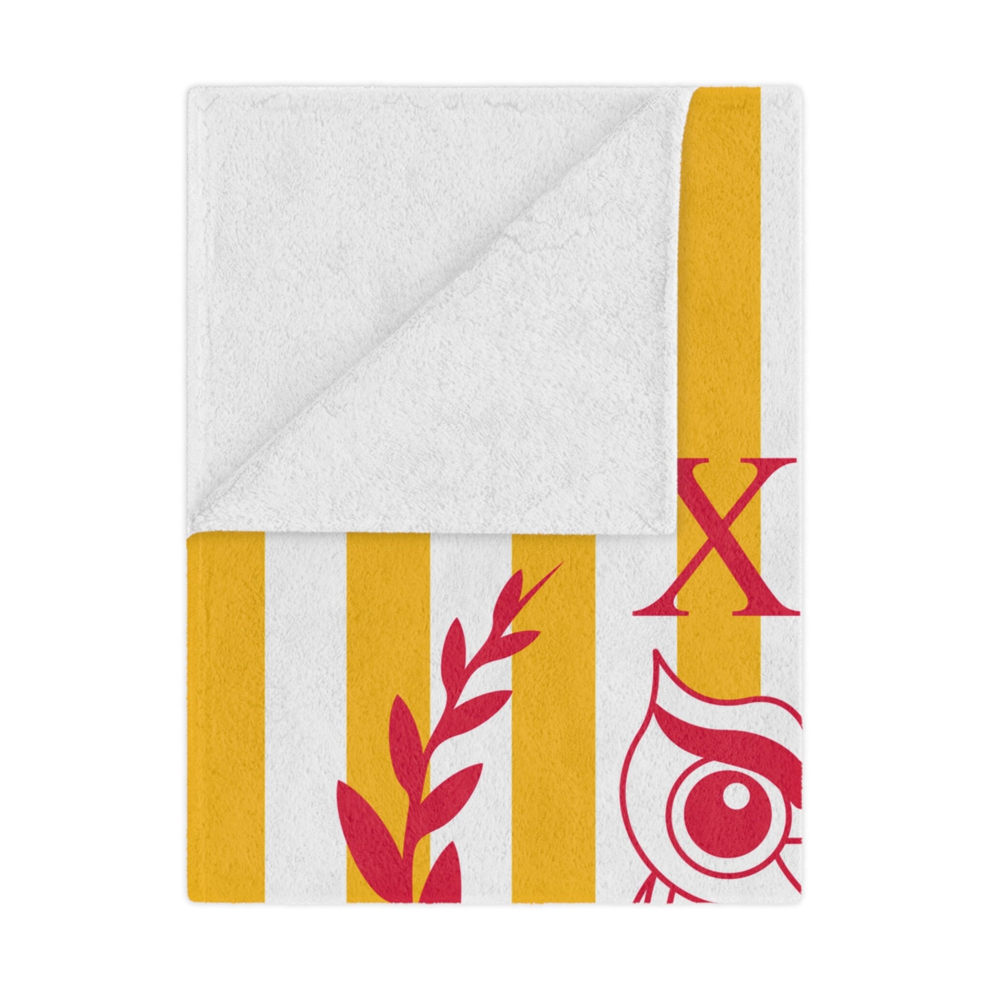 Chi Omega Personalized Owl Stripe Blanket - Ivy Society