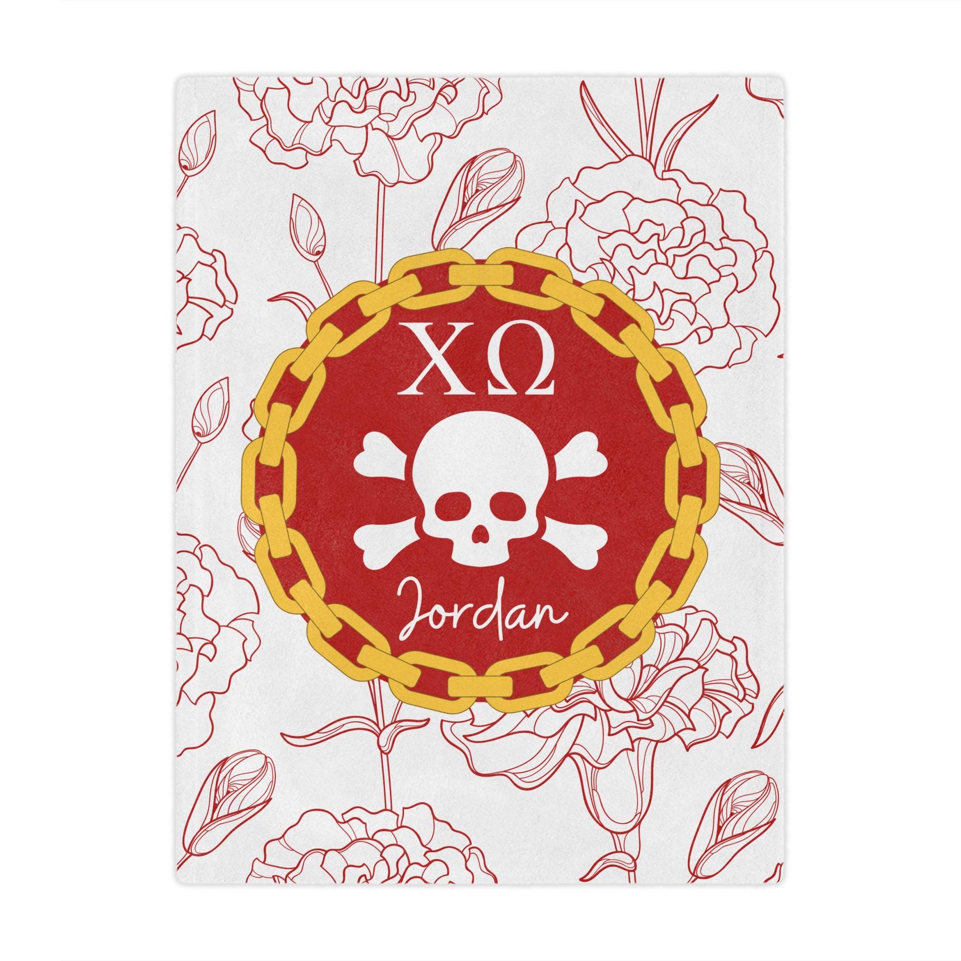 Chi Omega Personalized Skull Blanket - Ivy Society