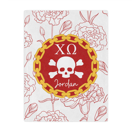 Chi Omega Personalized Skull Blanket - Ivy Society