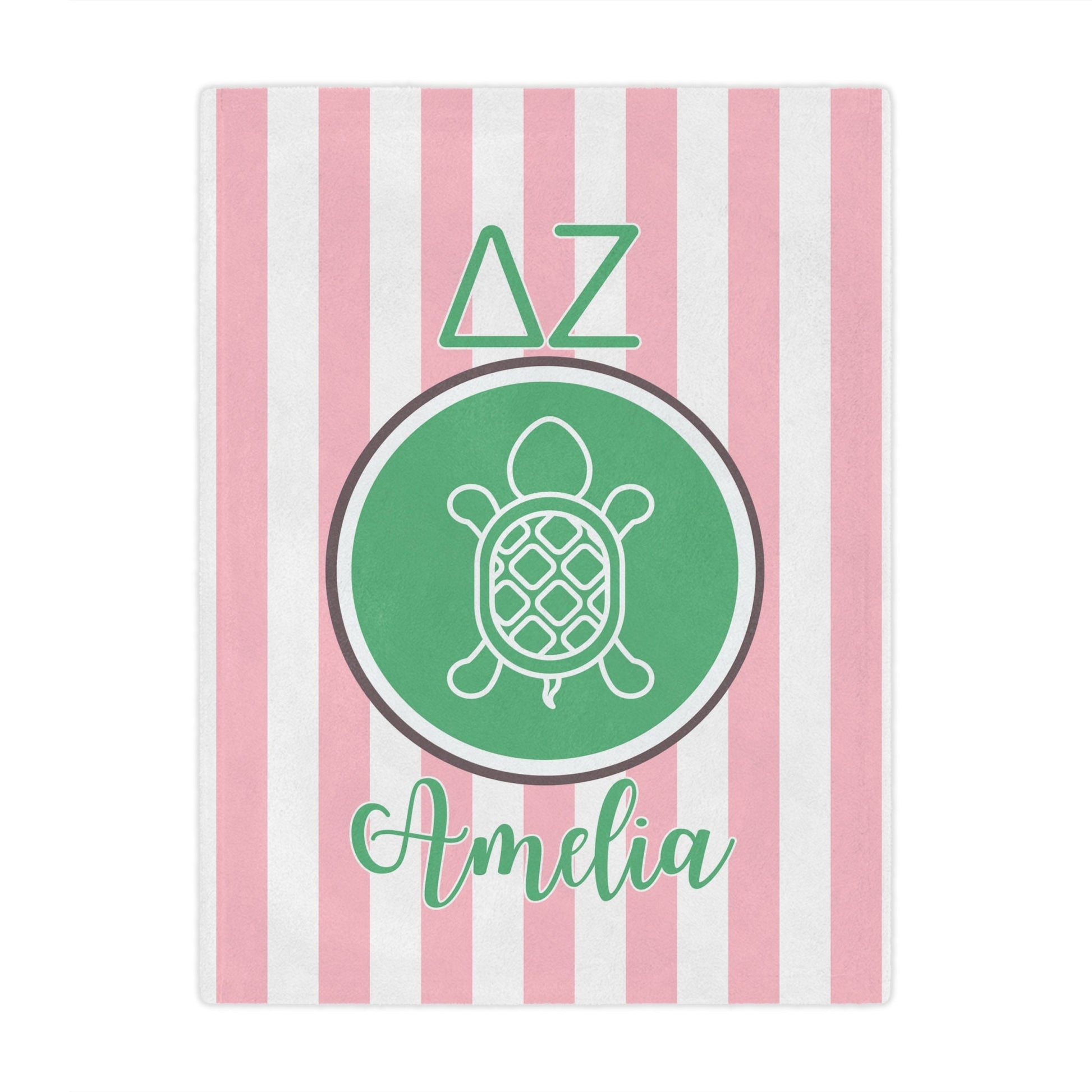 Delta Zeta Personalized Turtle Stripe Blanket - Ivy Society