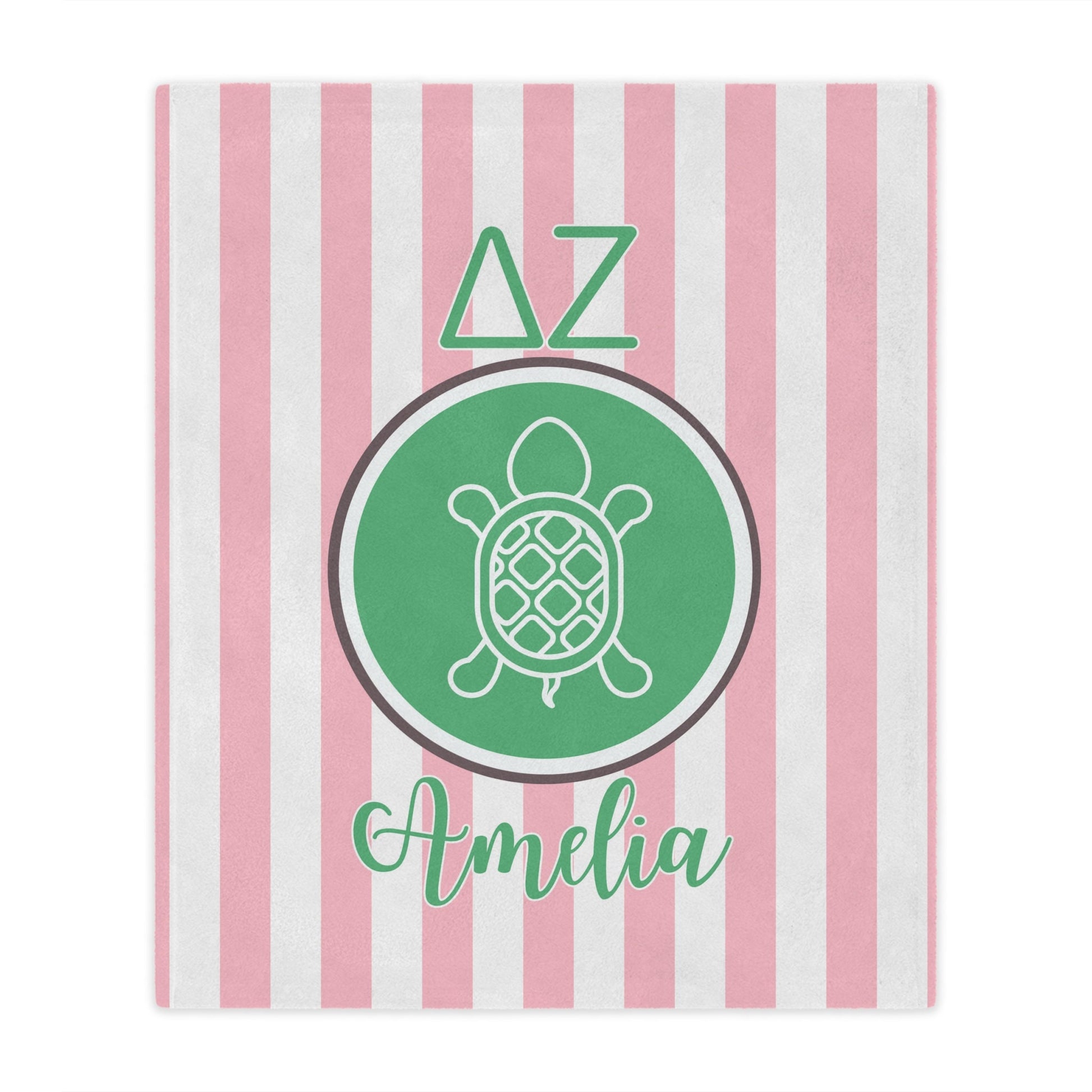 Delta Zeta Personalized Turtle Stripe Blanket - Ivy Society