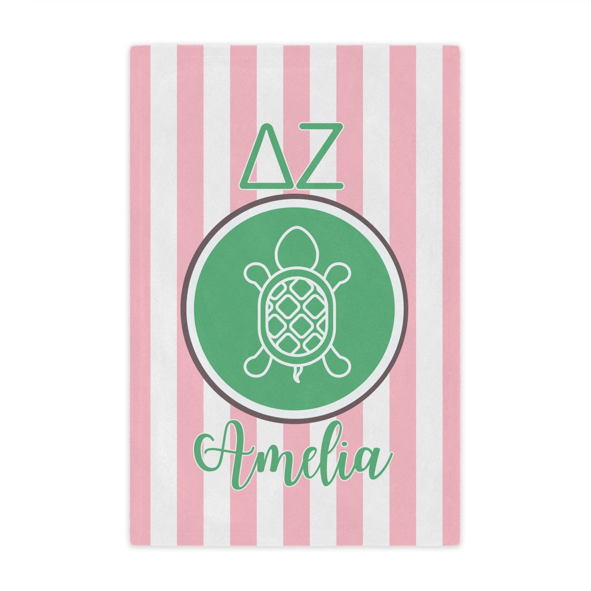 Delta Zeta Personalized Turtle Stripe Blanket - Ivy Society