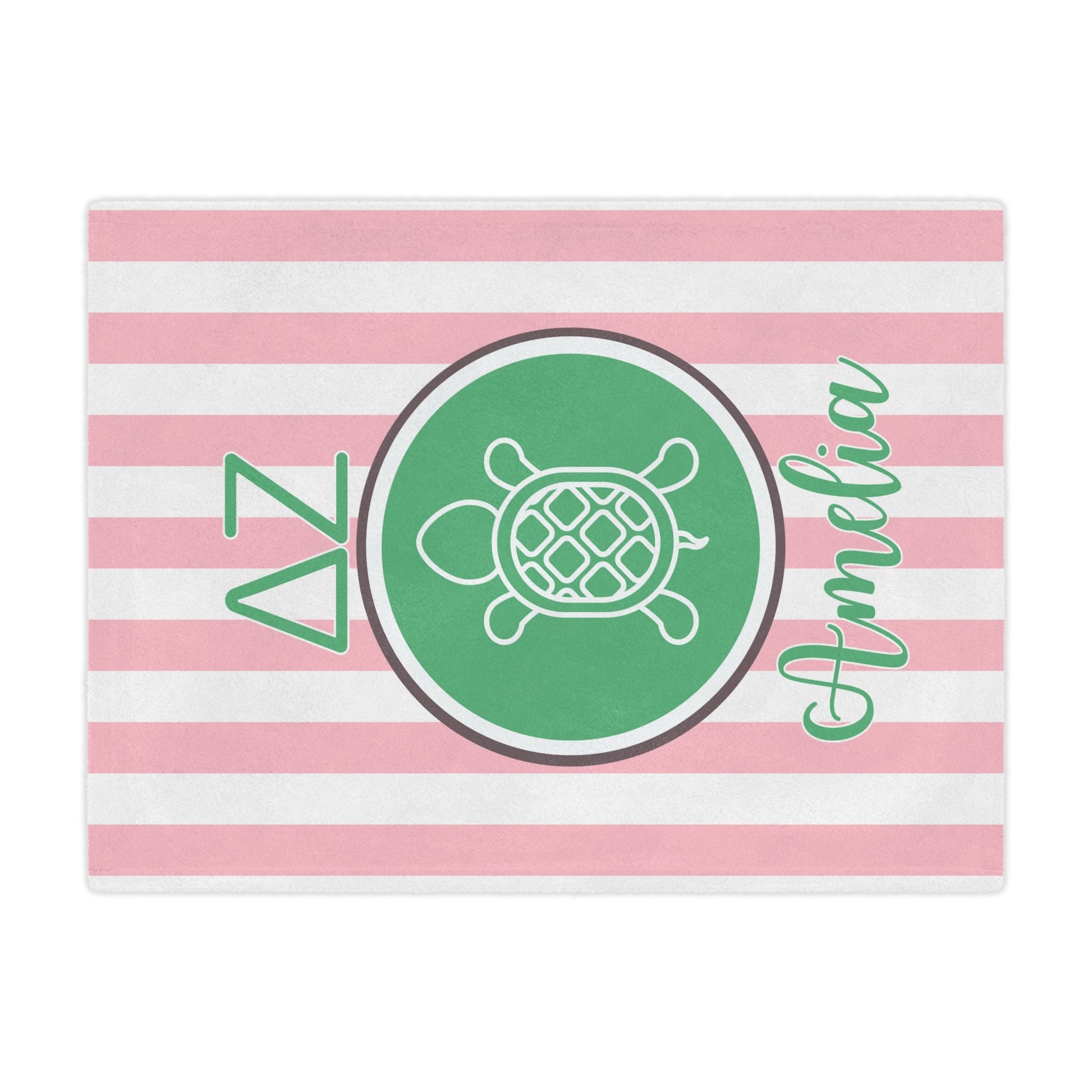 Delta Zeta Personalized Turtle Stripe Blanket - Ivy Society