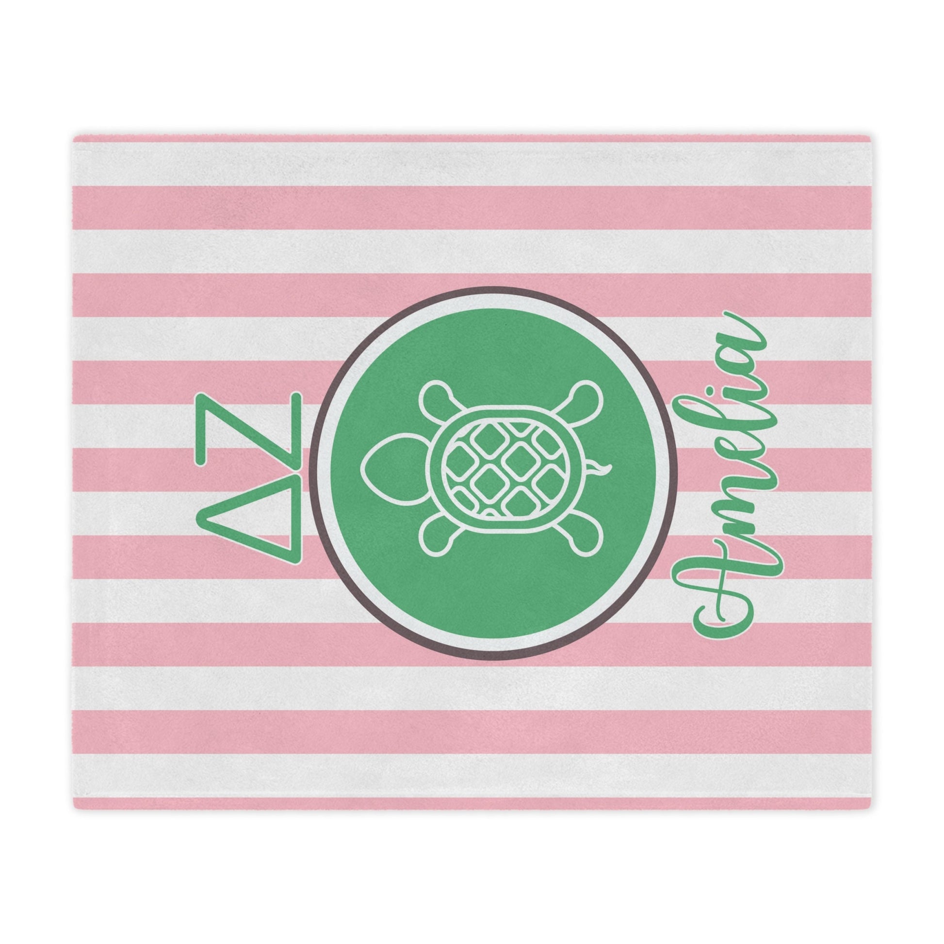 Delta Zeta Personalized Turtle Stripe Blanket - Ivy Society