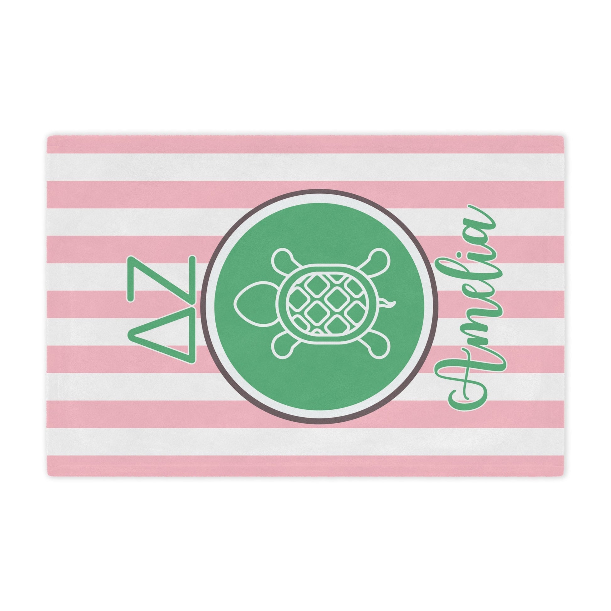 Delta Zeta Personalized Turtle Stripe Blanket - Ivy Society