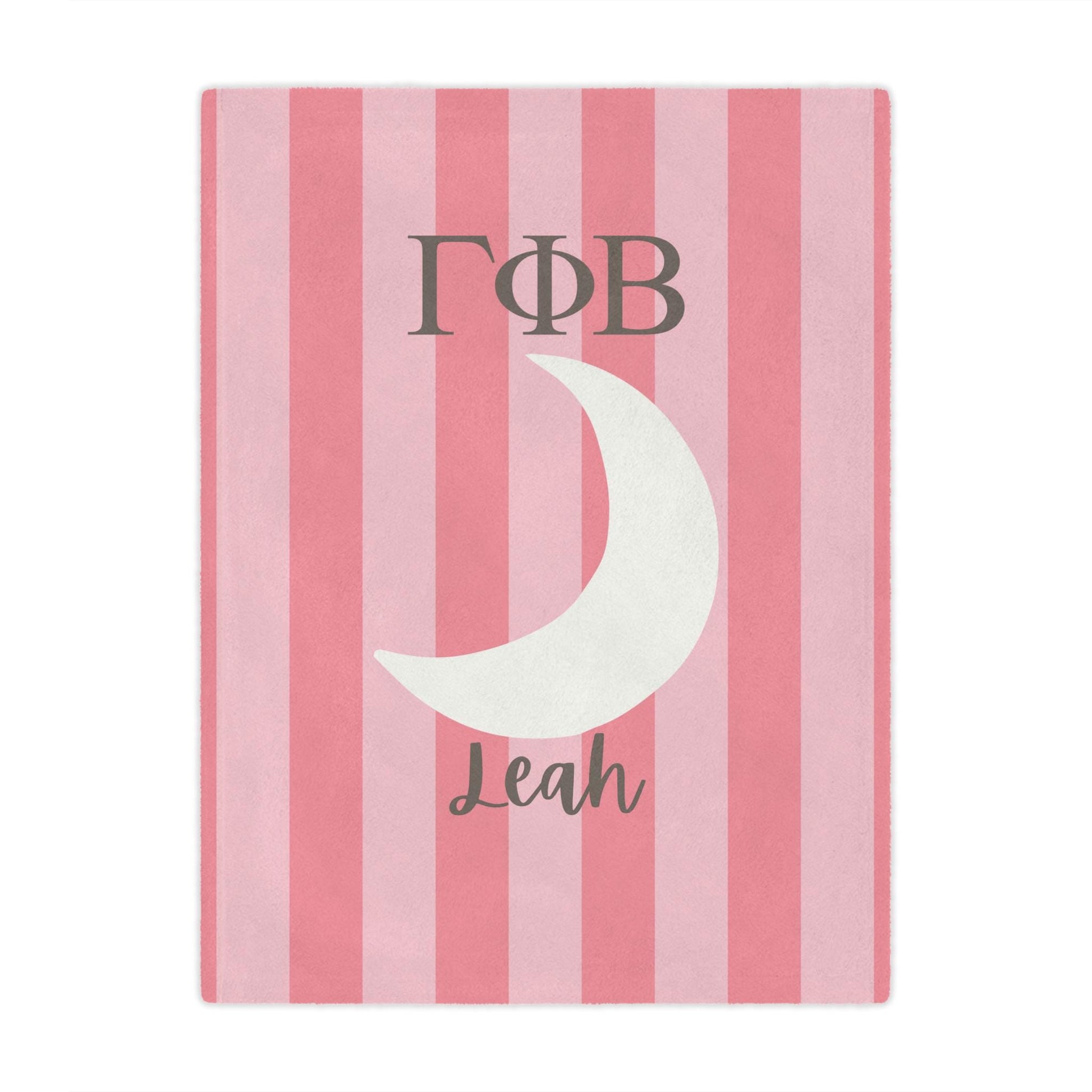 Gamma Phi Beta Personalized Moon Stripe Blanket - Ivy Society