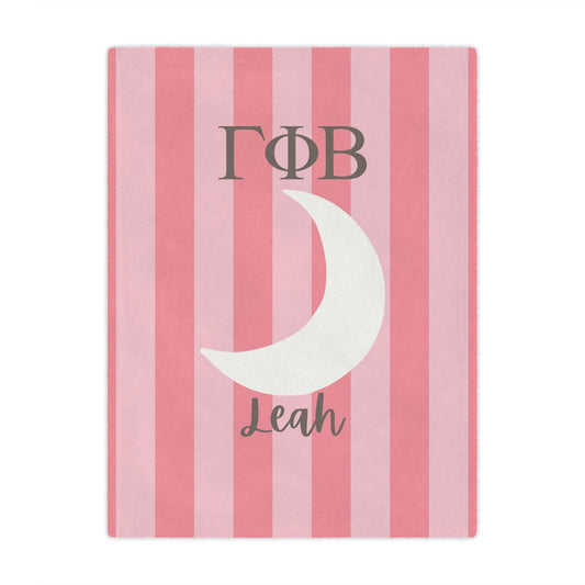 Gamma Phi Beta Personalized Moon Stripe Blanket - Ivy Society