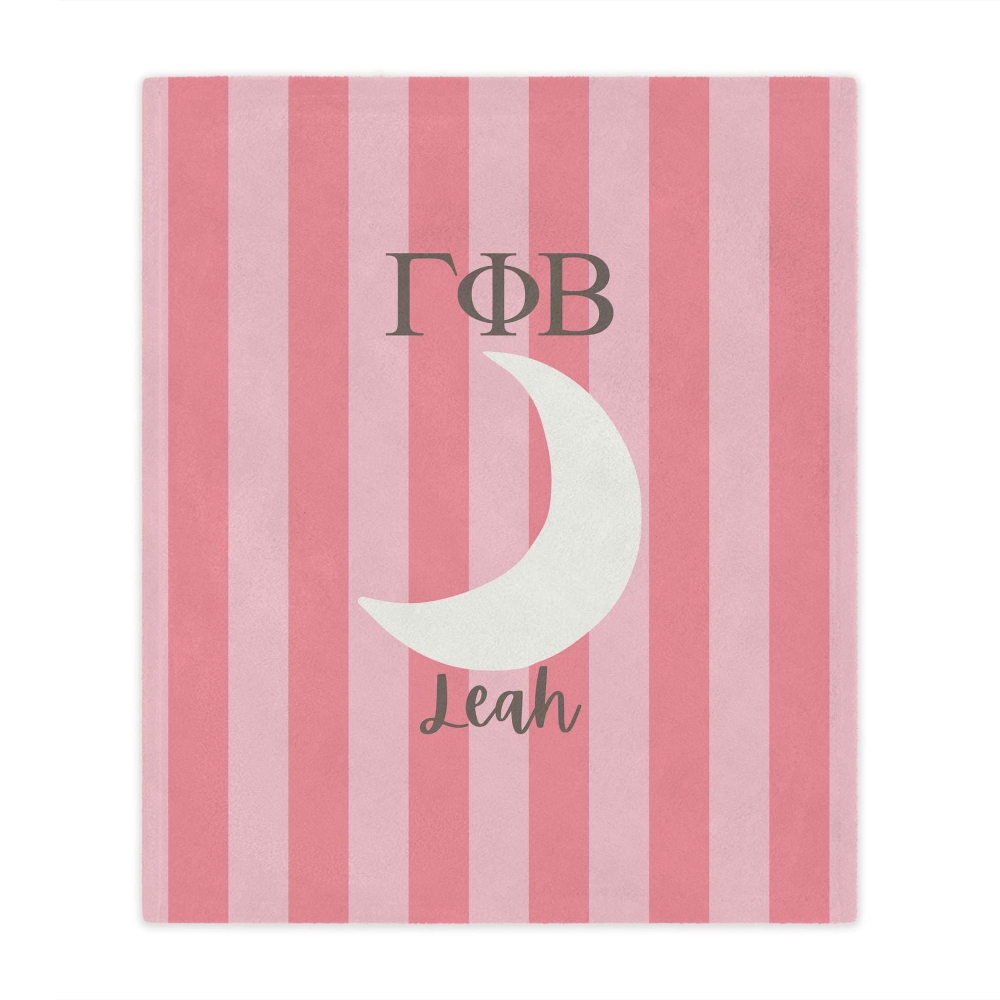 Gamma Phi Beta Personalized Moon Stripe Blanket - Ivy Society