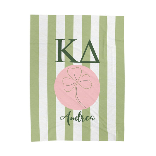 Kappa Delta Shamrock Personalized Blanket - Ivy Society