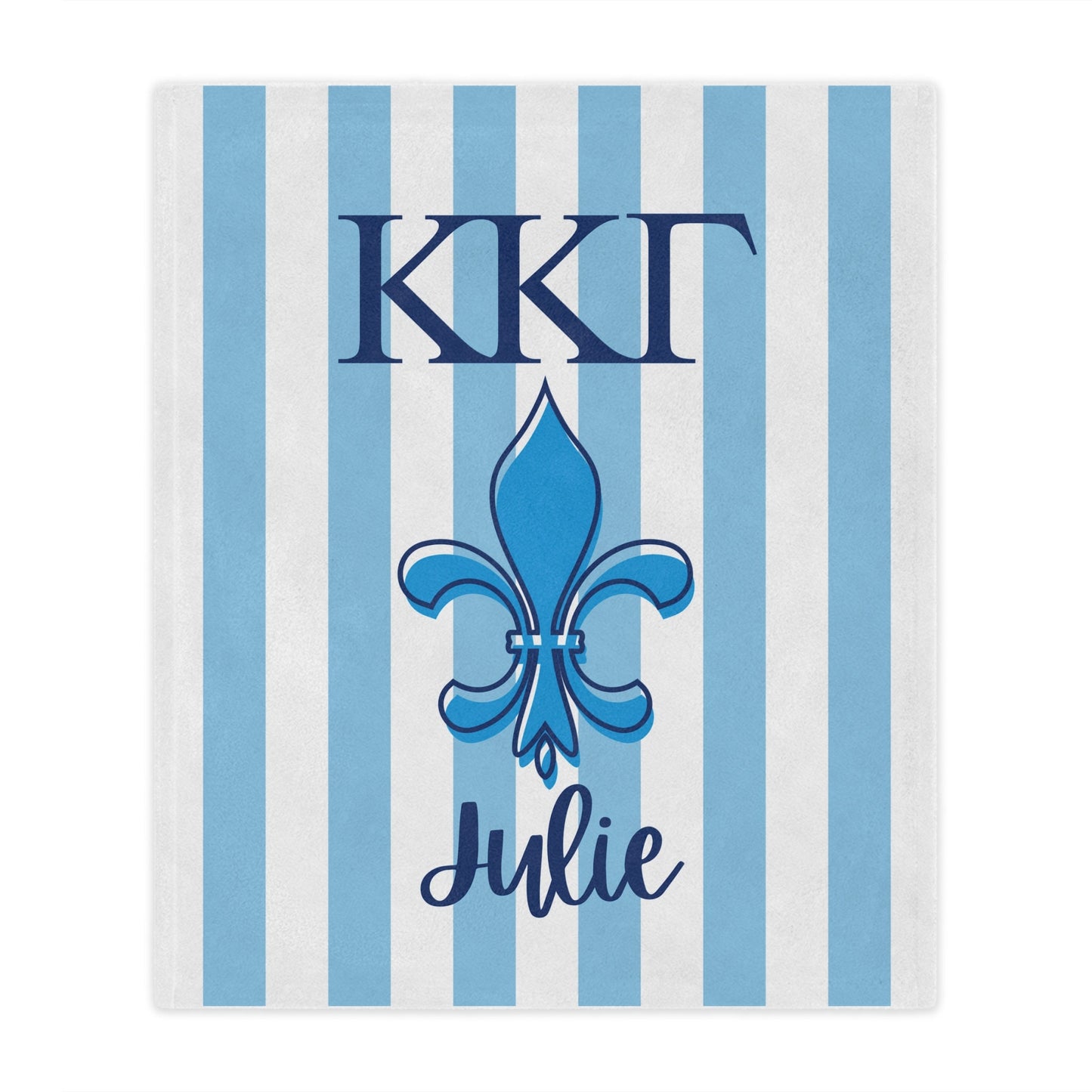 Kappa Kappa Gamma Personalized Fleur Dis Lis Stripe Blanket - Ivy Society