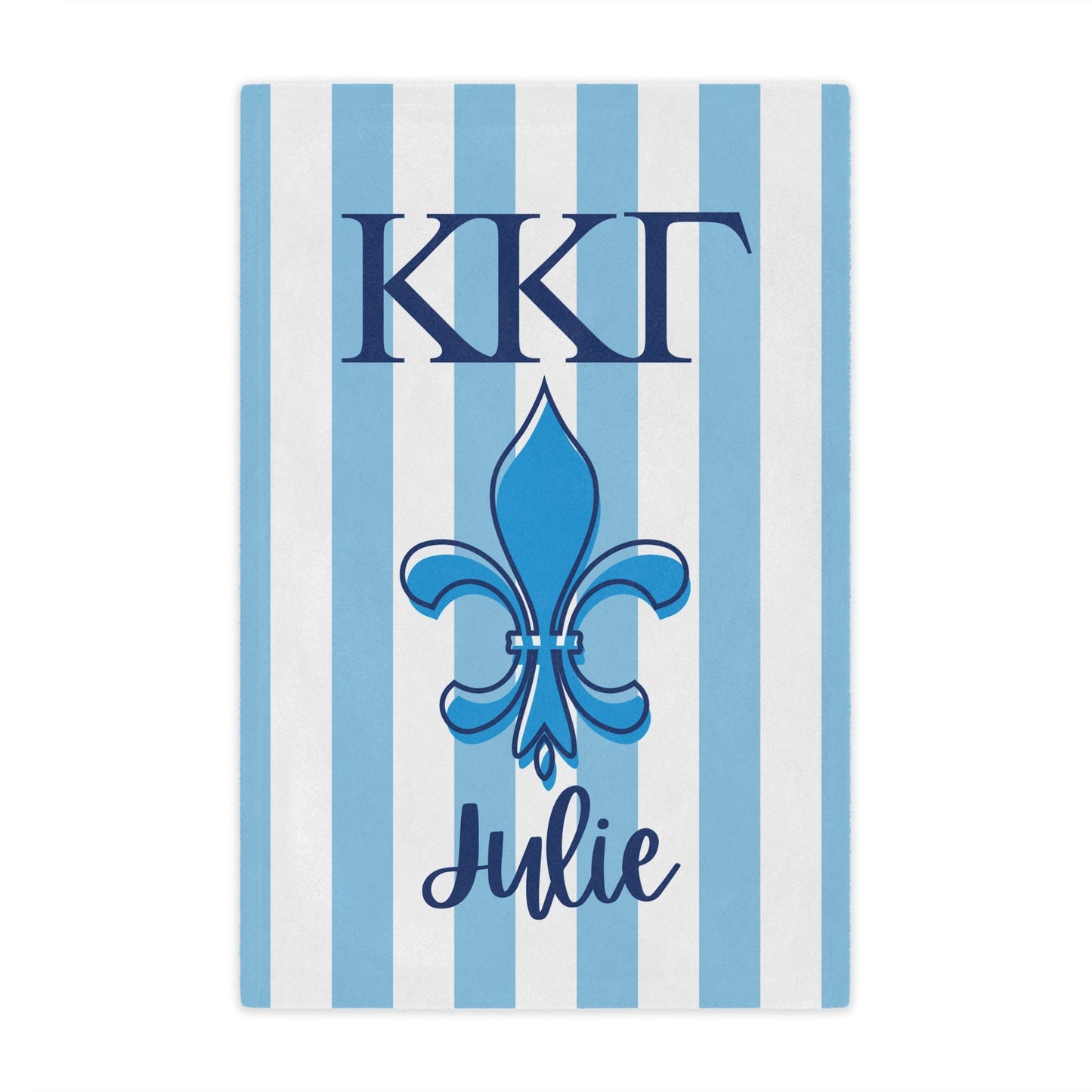 Kappa Kappa Gamma Personalized Fleur Dis Lis Stripe Blanket - Ivy Society