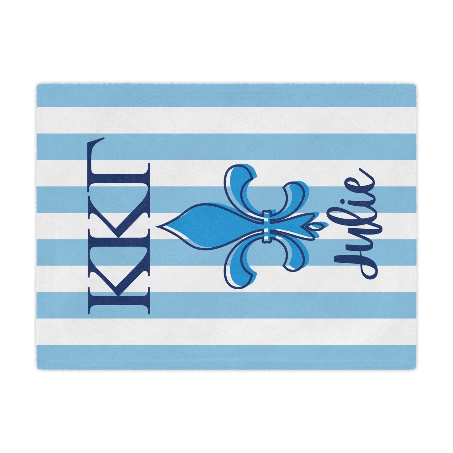 Kappa Kappa Gamma Personalized Fleur Dis Lis Stripe Blanket - Ivy Society