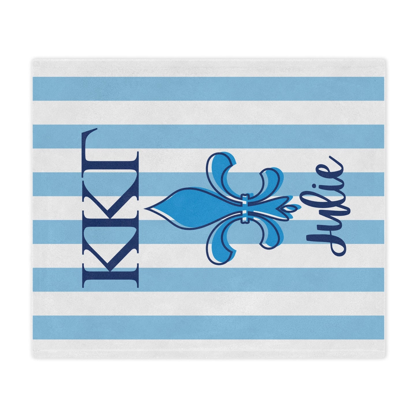 Kappa Kappa Gamma Personalized Fleur Dis Lis Stripe Blanket - Ivy Society