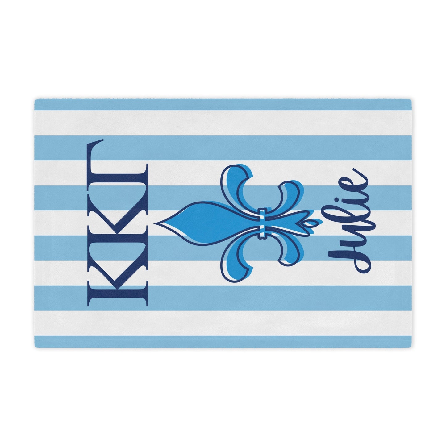 Kappa Kappa Gamma Personalized Fleur Dis Lis Stripe Blanket - Ivy Society