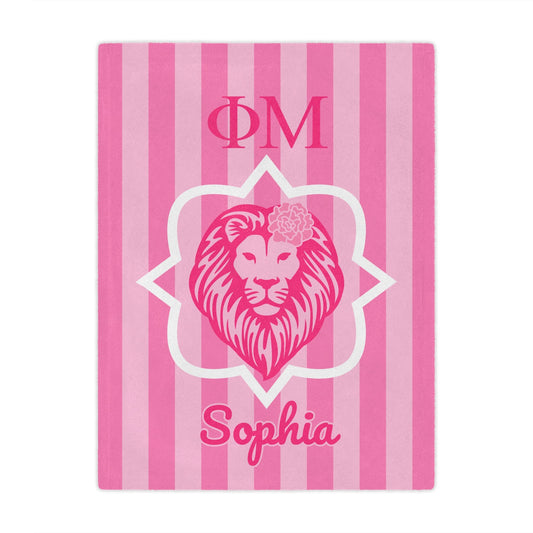 Phi Mu Personalized Quatrefoil Blanket - Ivy Society