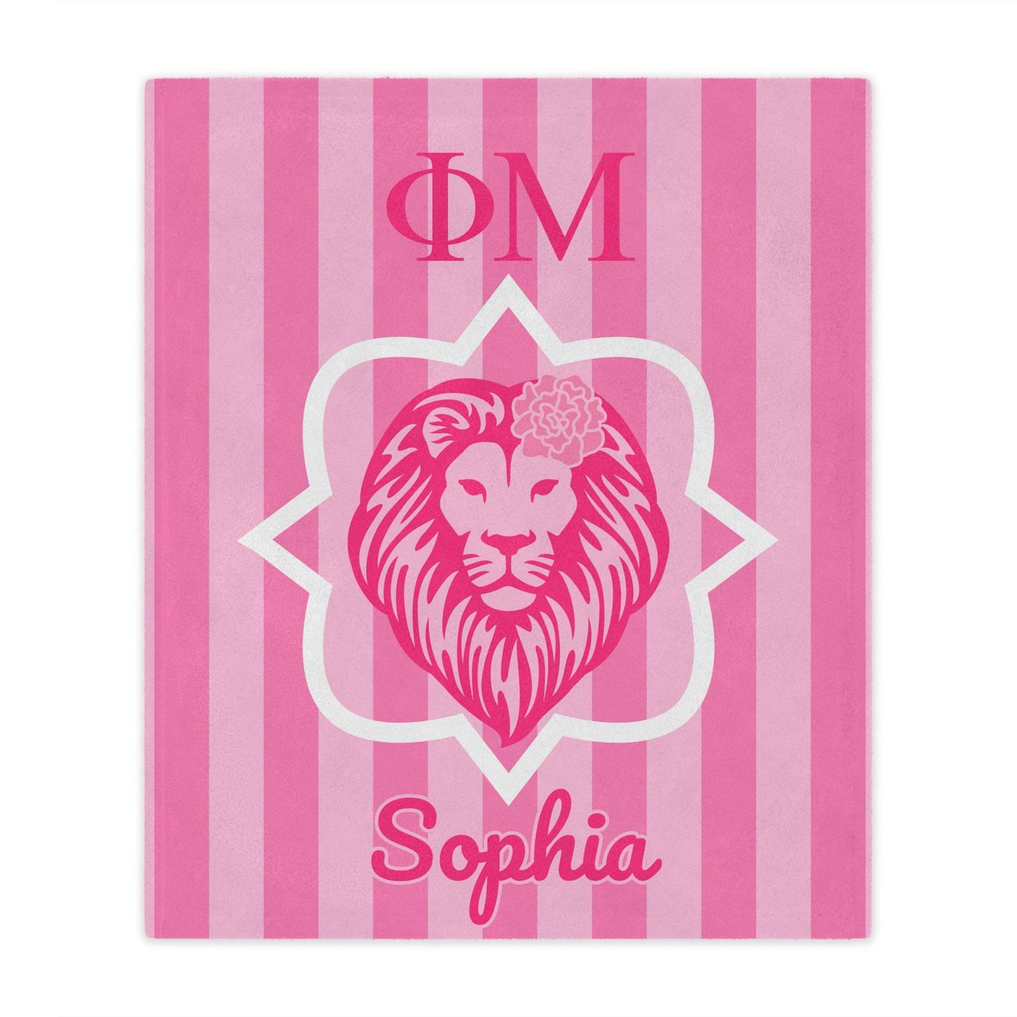Phi Mu Personalized Quatrefoil Blanket - Ivy Society