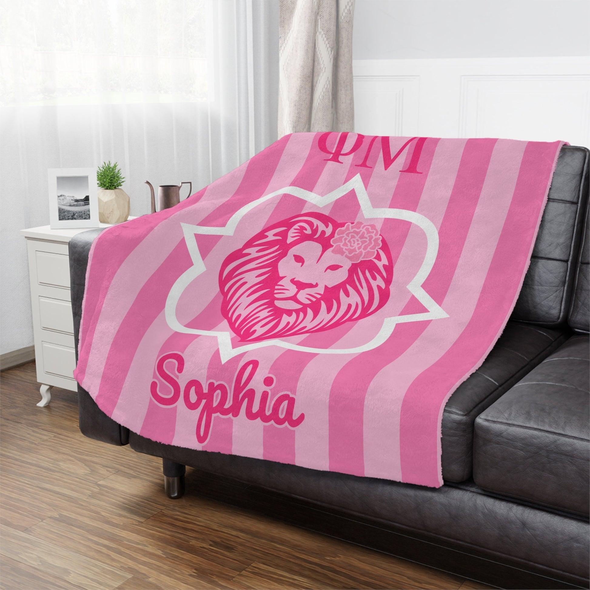 Phi Mu Personalized Quatrefoil Blanket - Ivy Society