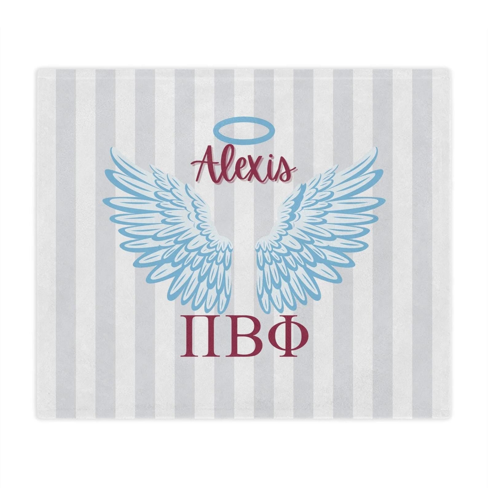 Pi Beta Phi Personalized Blue Angel Wings Blanket - Ivy Society