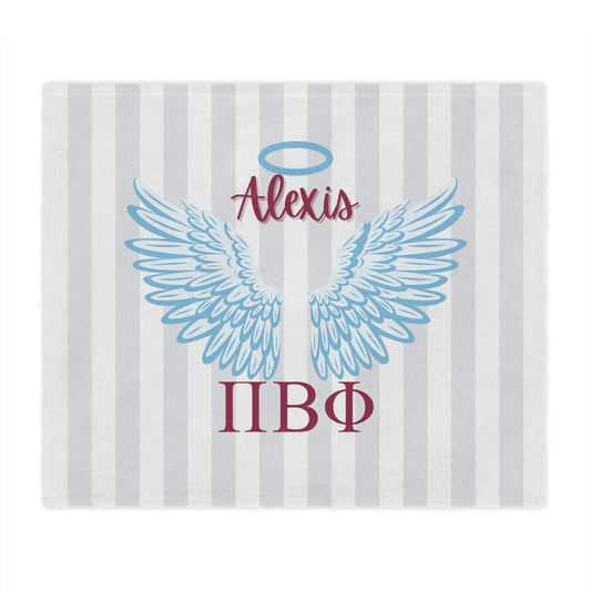 Pi Beta Phi Personalized Blue Angel Wings Blanket - Ivy Society