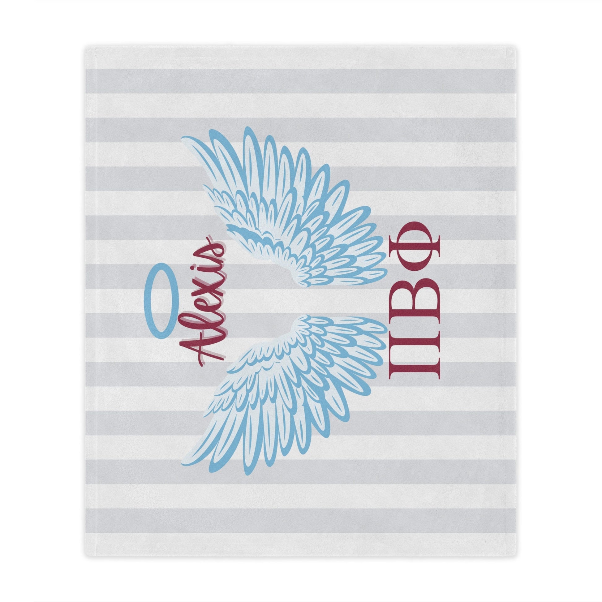 Pi Beta Phi Personalized Blue Angel Wings Blanket - Ivy Society