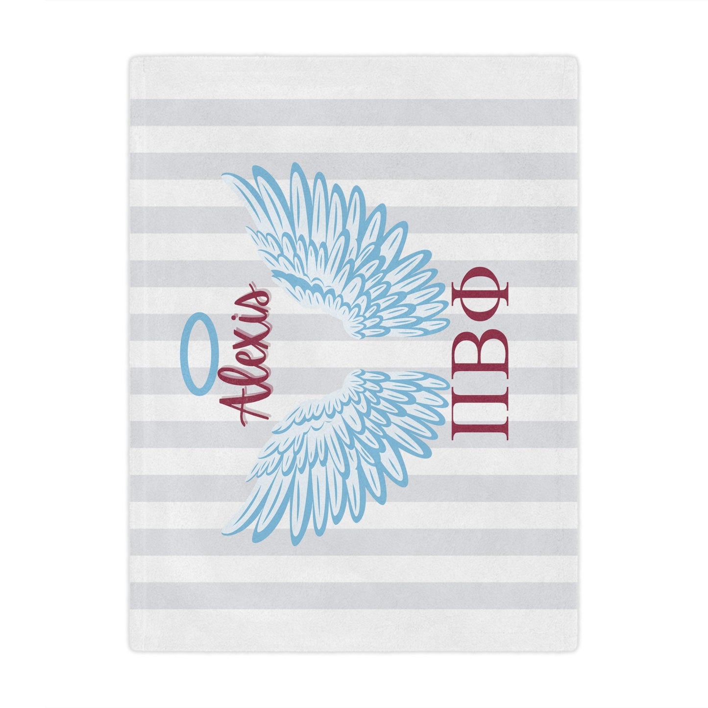 Pi Beta Phi Personalized Blue Angel Wings Blanket - Ivy Society
