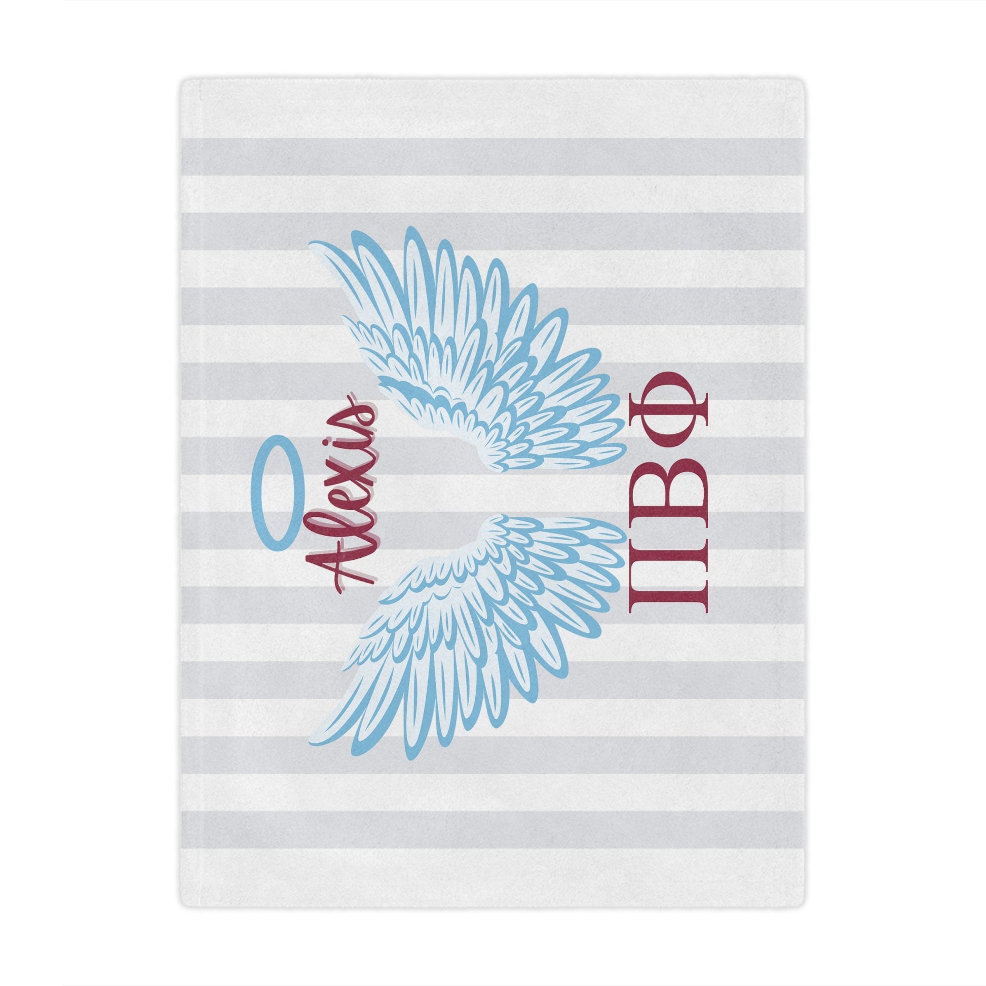 Pi Beta Phi Personalized Blue Angel Wings Blanket - Ivy Society