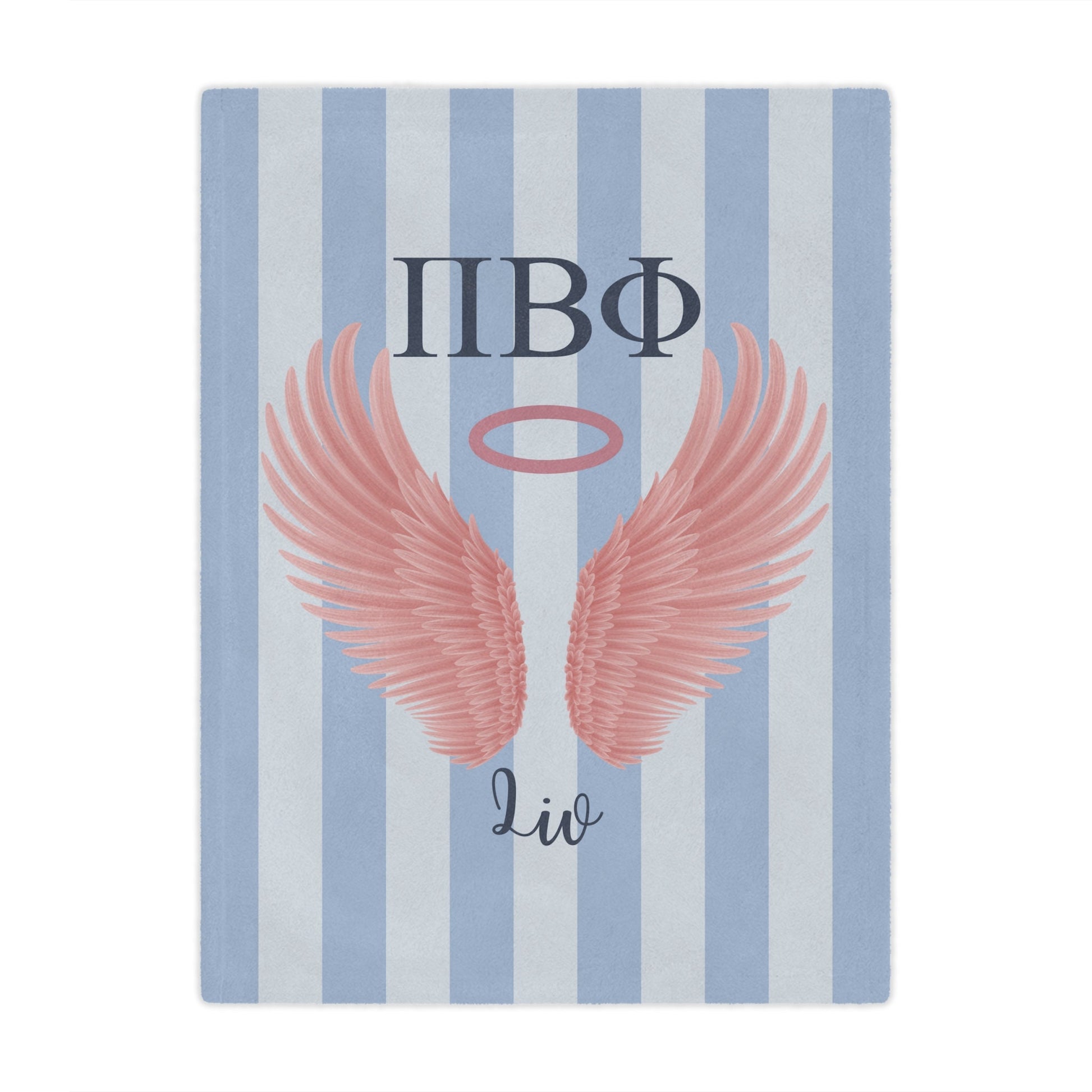 Pi Beta Phi Personalized Pink Angel Wings Blanket - Ivy Society