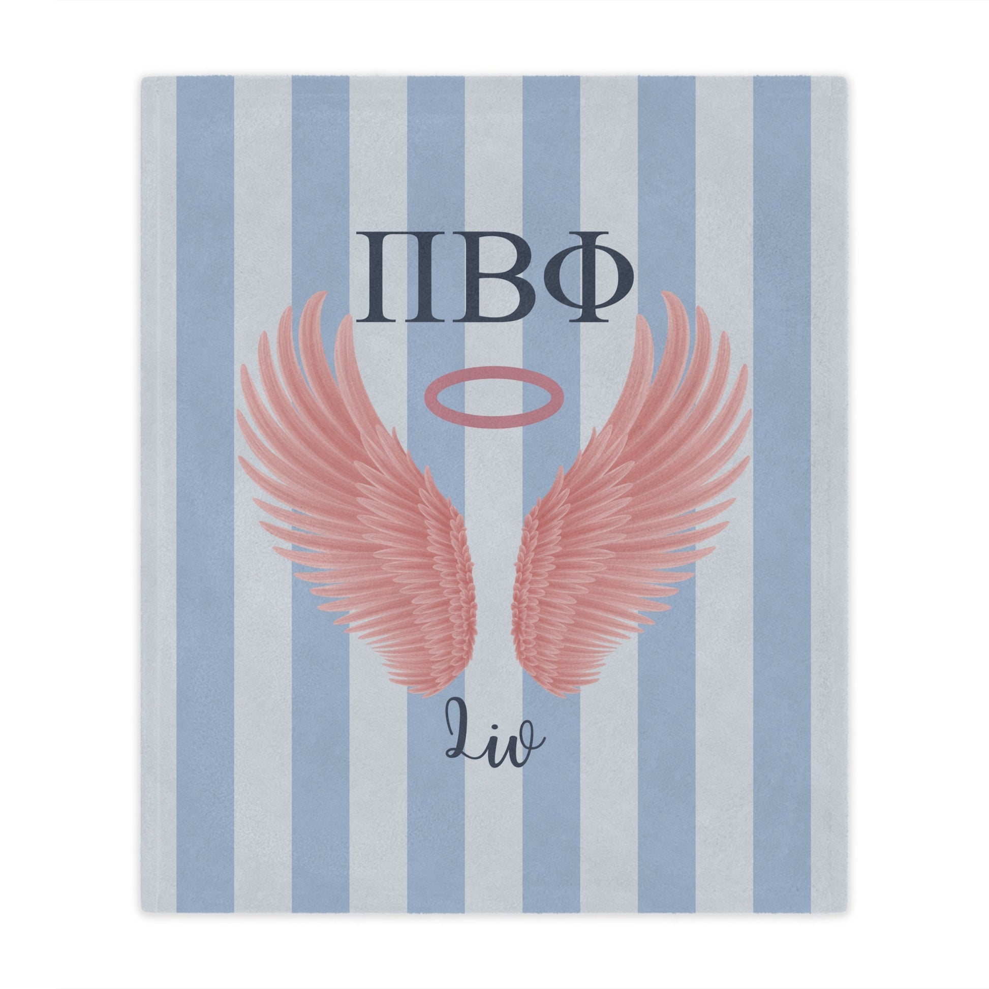 Pi Beta Phi Personalized Pink Angel Wings Blanket - Ivy Society
