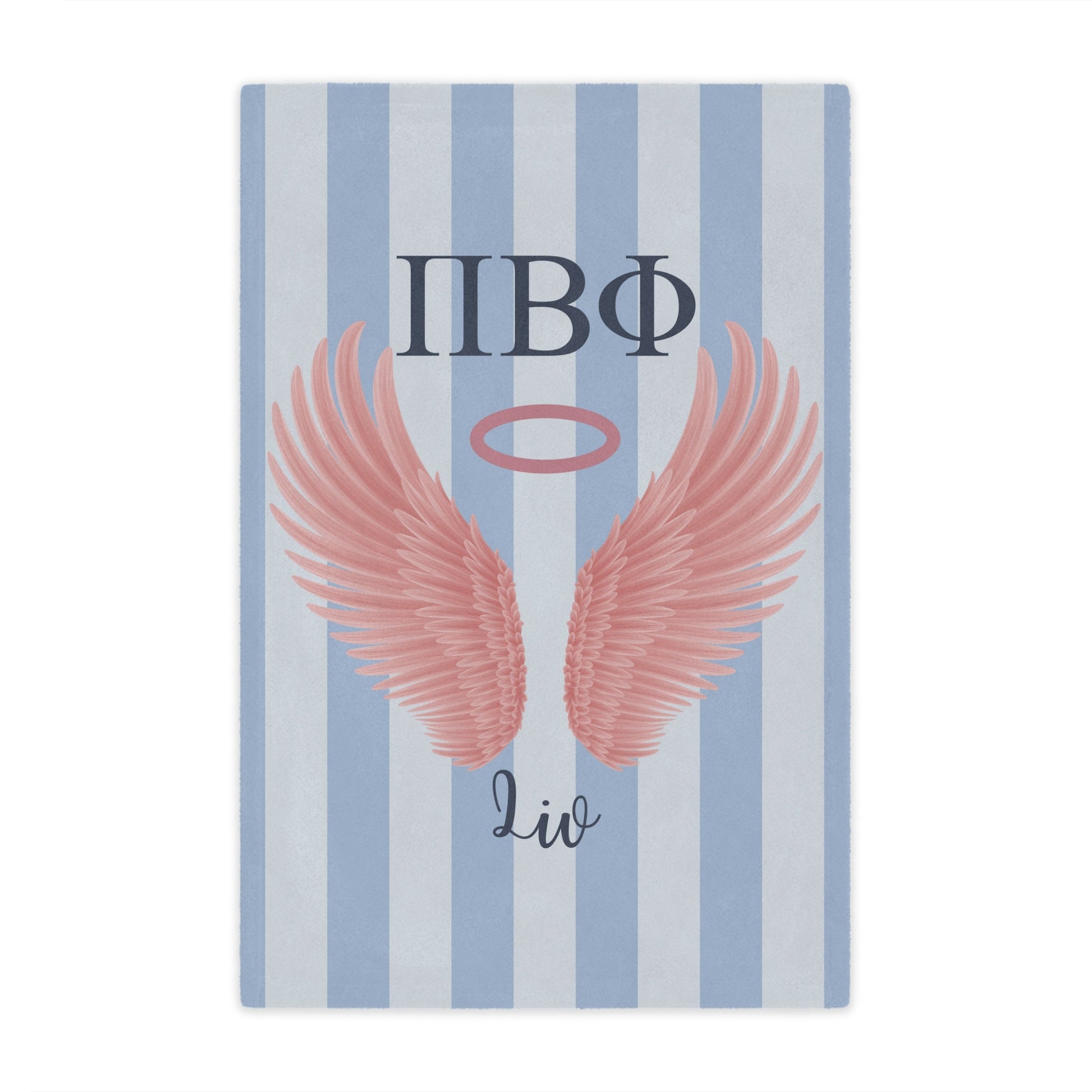 Pi Beta Phi Personalized Pink Angel Wings Blanket - Ivy Society