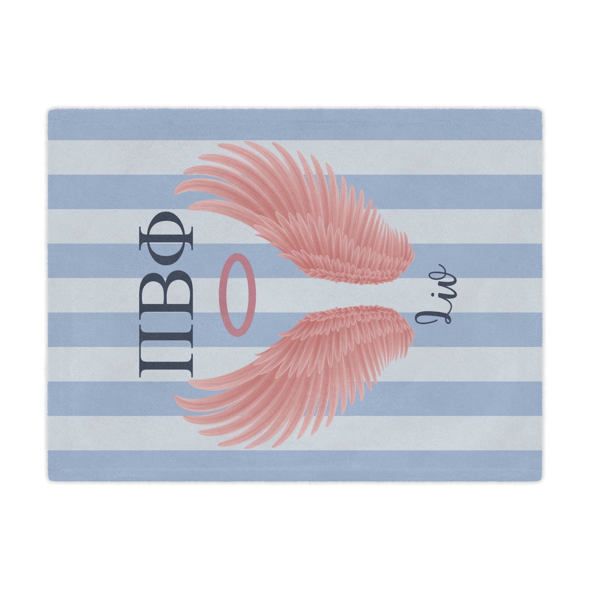 Pi Beta Phi Personalized Pink Angel Wings Blanket - Ivy Society