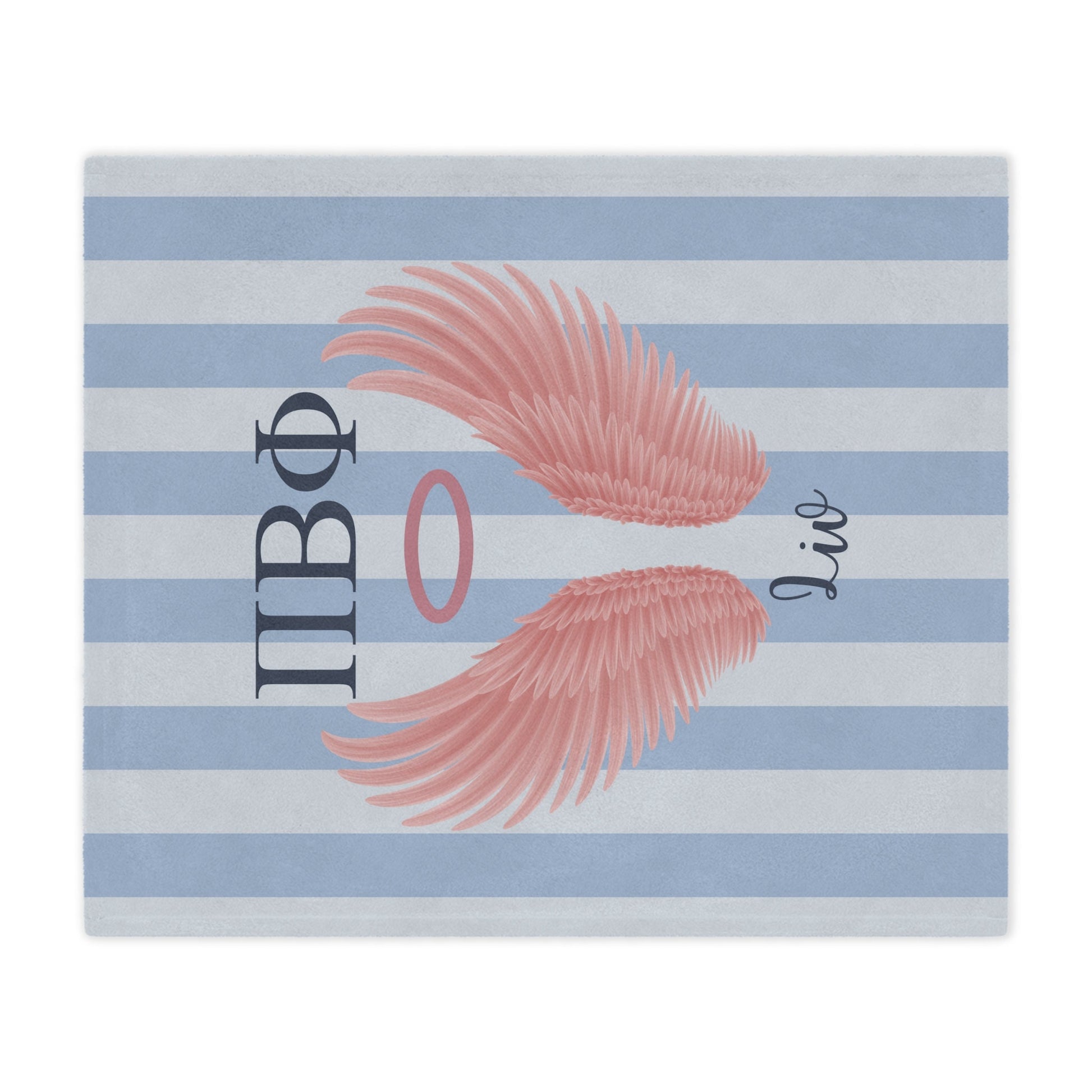 Pi Beta Phi Personalized Pink Angel Wings Blanket - Ivy Society