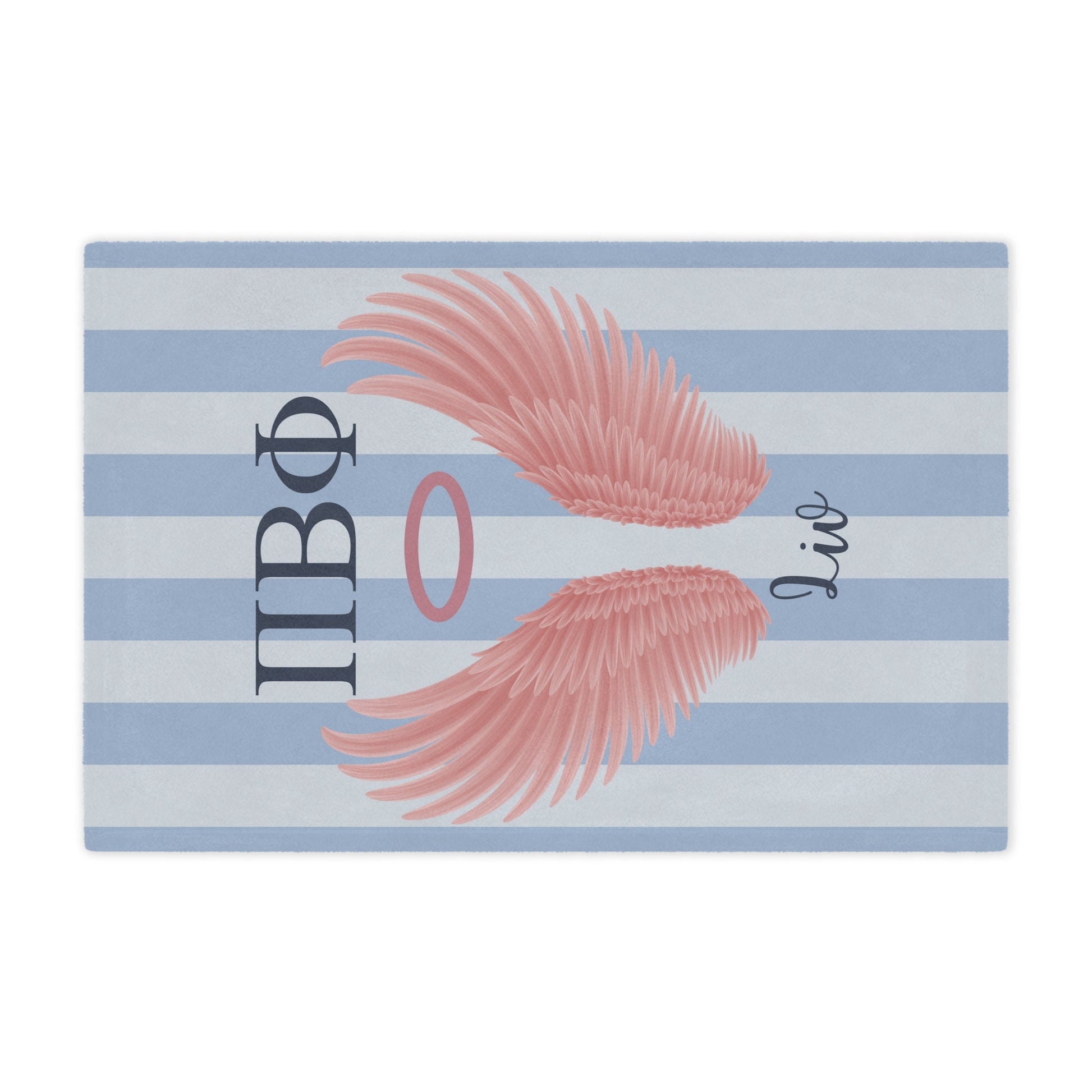 Pi Beta Phi Personalized Pink Angel Wings Blanket - Ivy Society