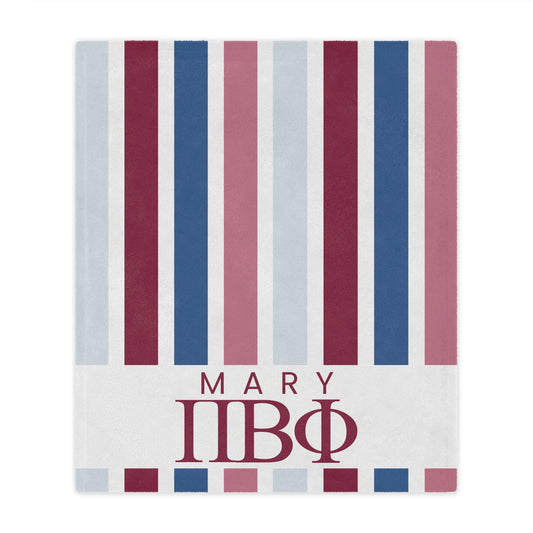 Pi Beta Phi Personalized Stripe Blanket - Ivy Society
