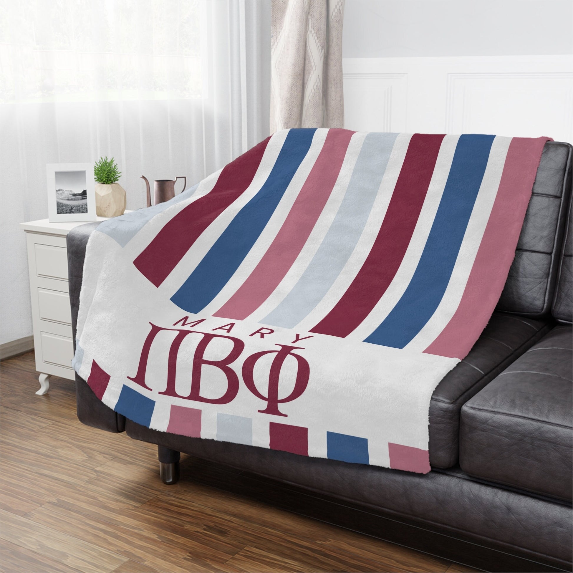 Pi Beta Phi Personalized Stripe Blanket - Ivy Society