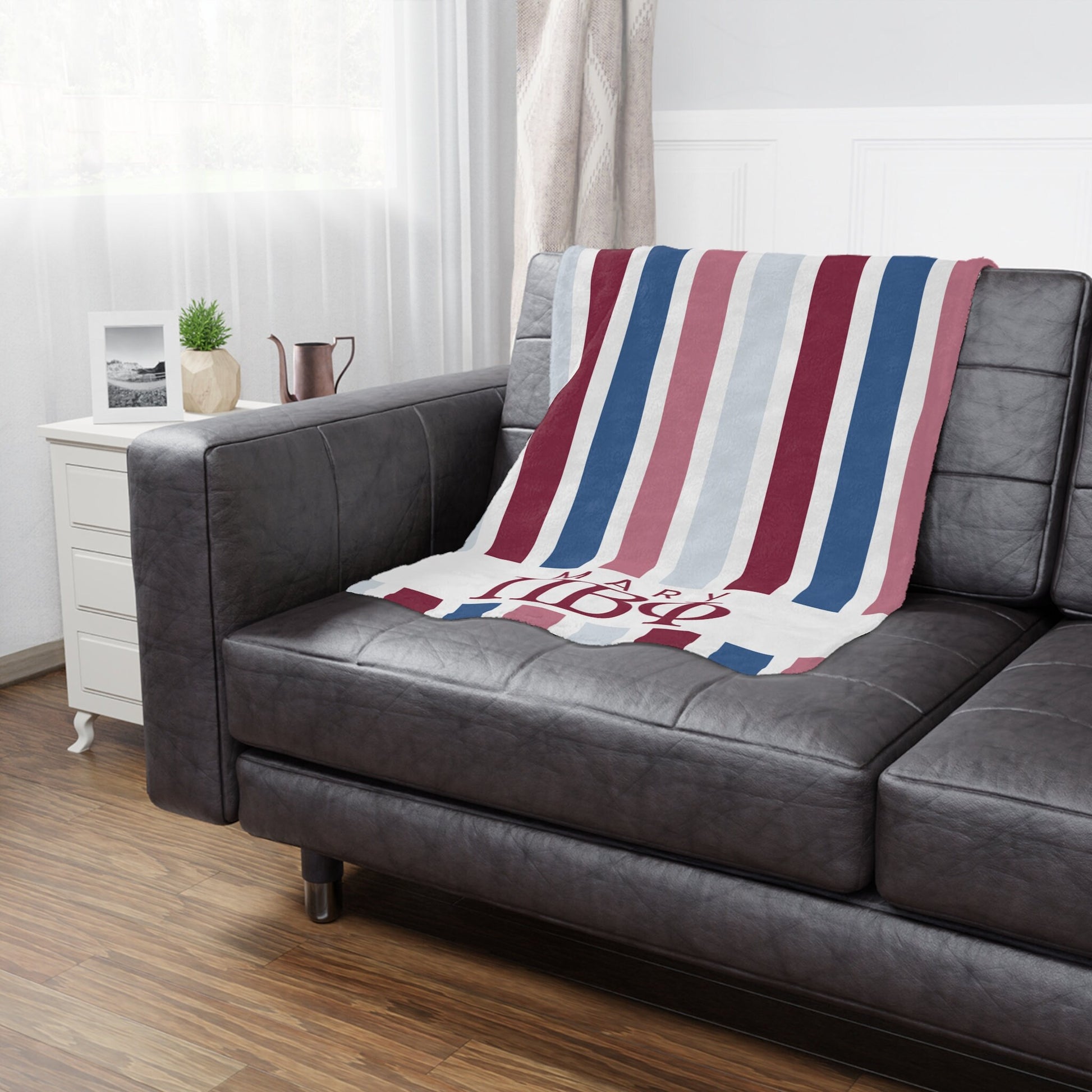 Pi Beta Phi Personalized Stripe Blanket - Ivy Society