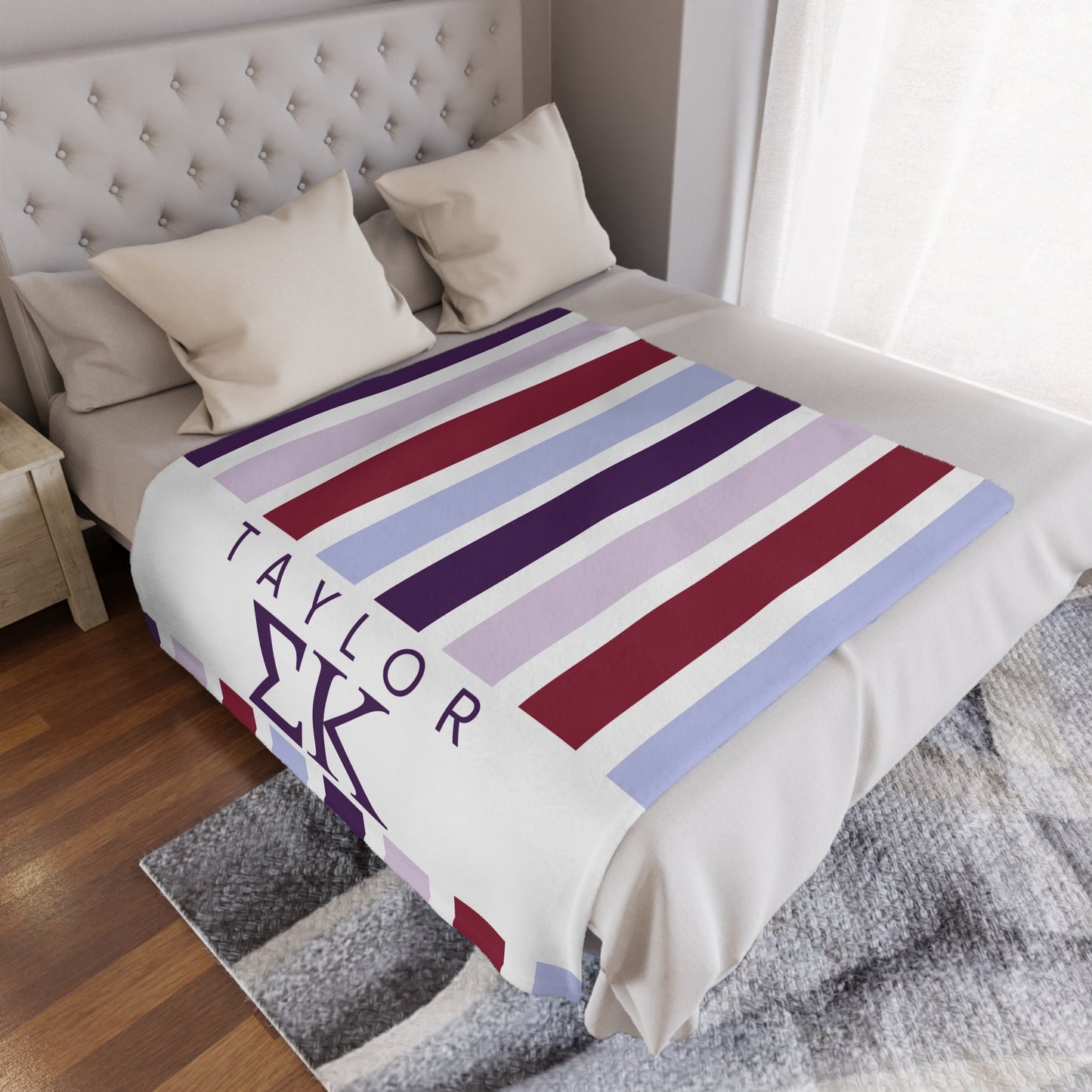 Sigma Kappa Personalized Striped Blanket - Ivy Society