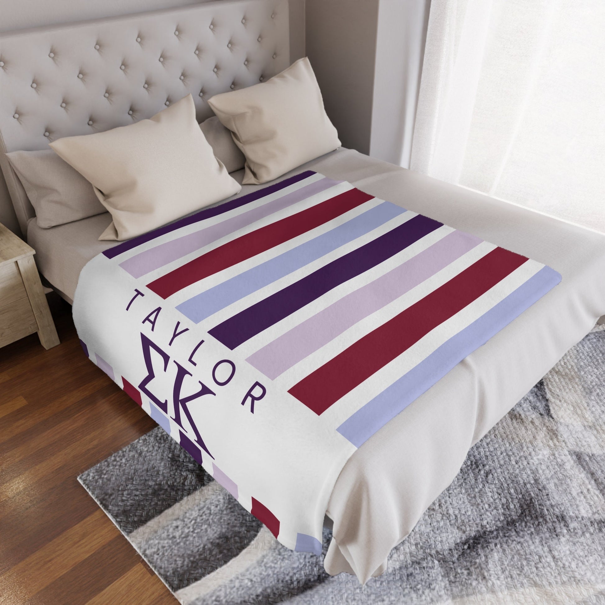 Sigma Kappa Personalized Striped Blanket - Ivy Society