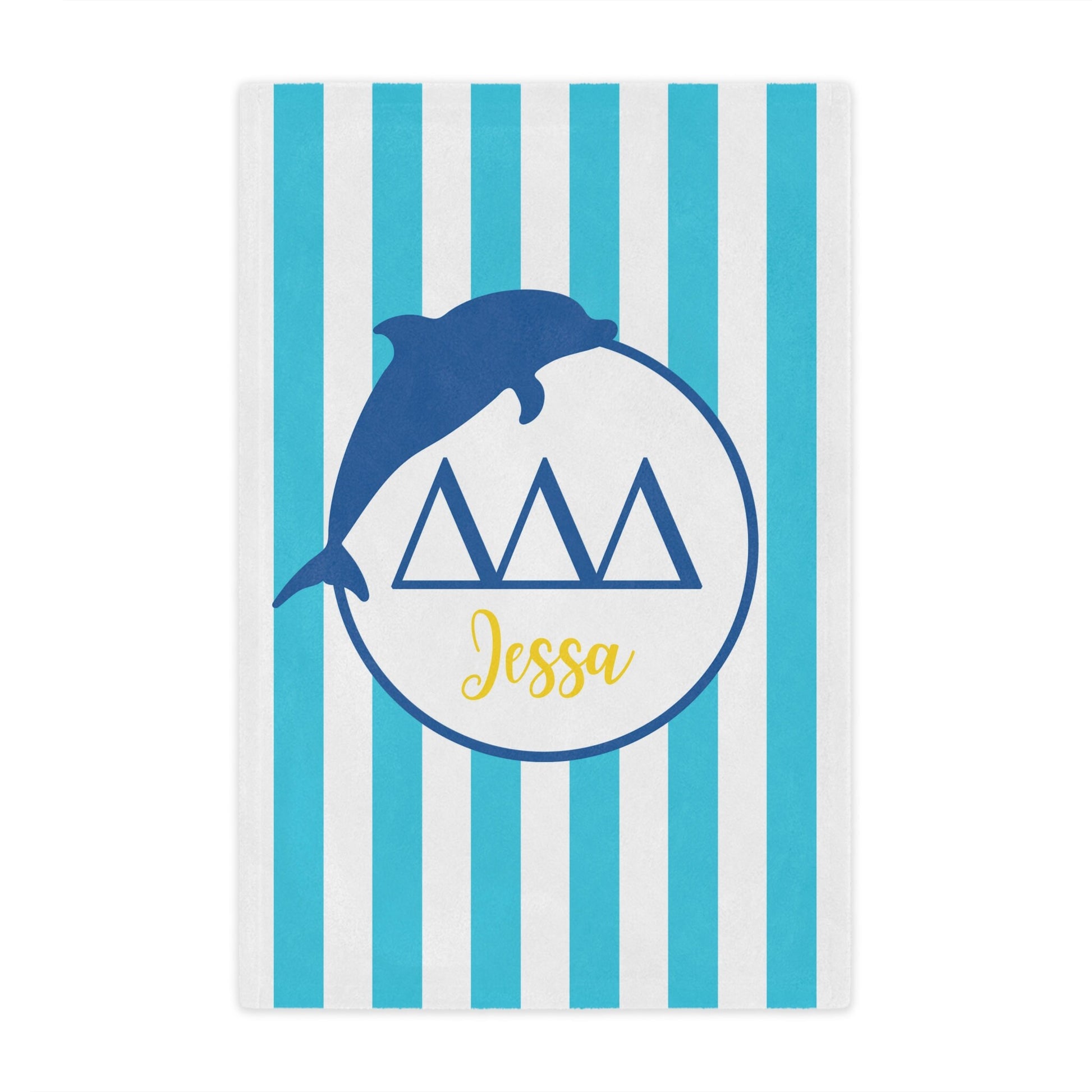 Tri Delta Personalized Dolphin Stripe Blanket - Ivy Society
