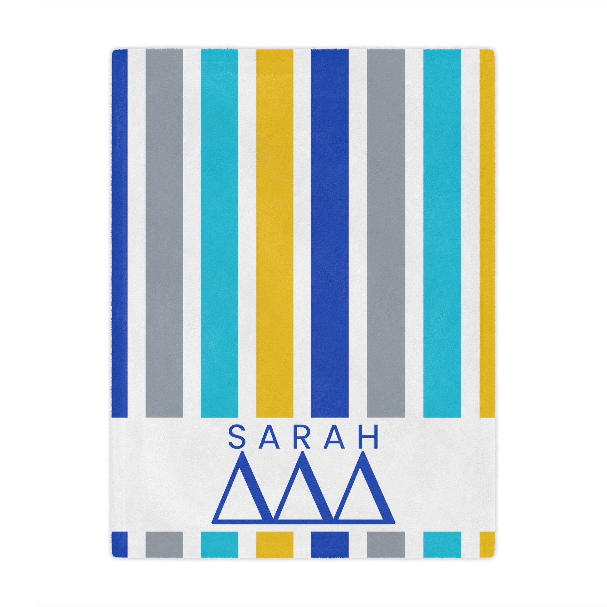 Tri Delta Personalized Striped Blanket - Ivy Society