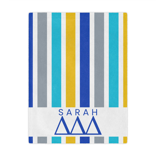 Tri Delta Personalized Striped Blanket - Ivy Society