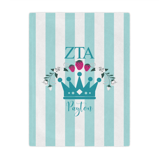 Zeta Tau Alpha Personalized Crown Blanket - Ivy Society