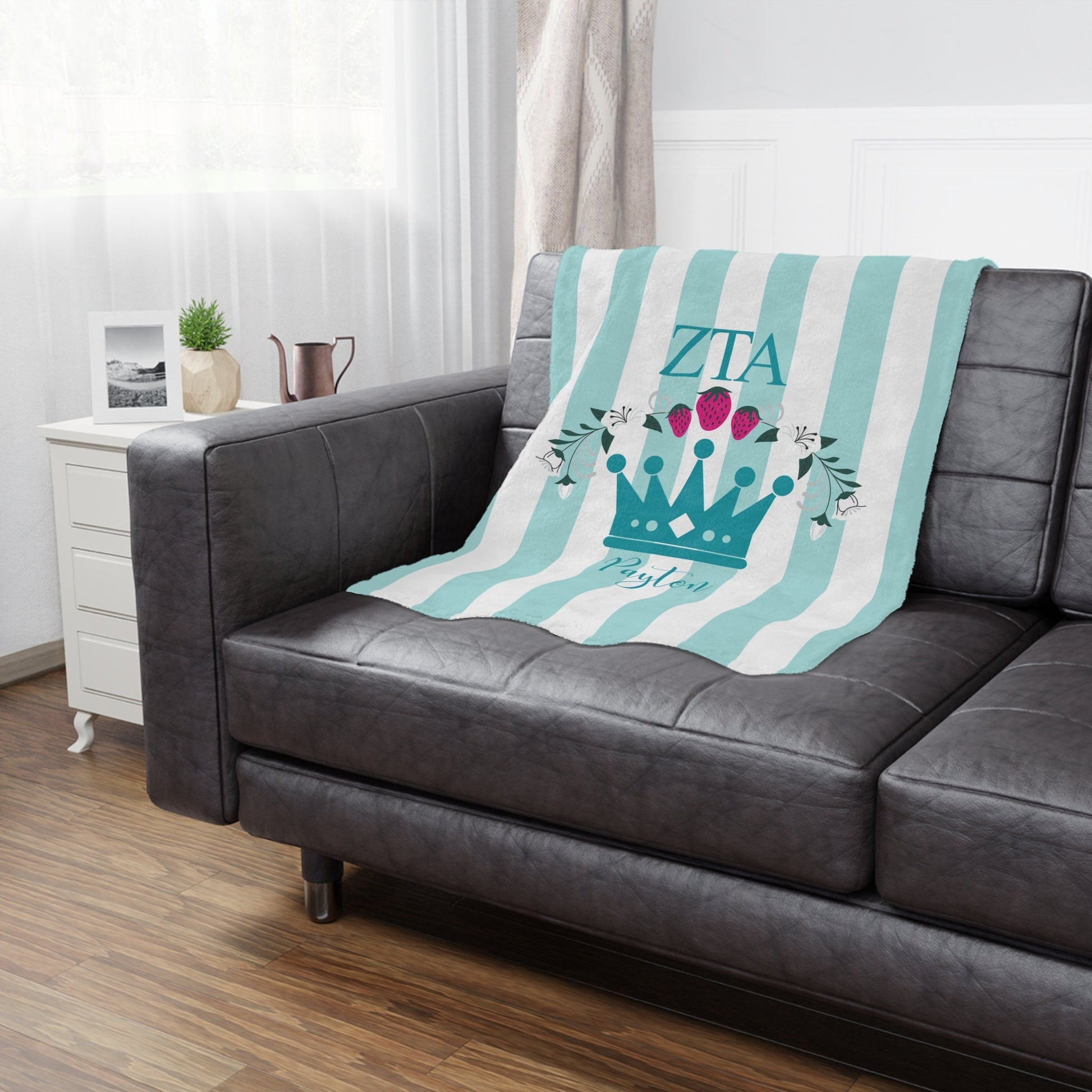 Zeta Tau Alpha Personalized Crown Blanket - Ivy Society