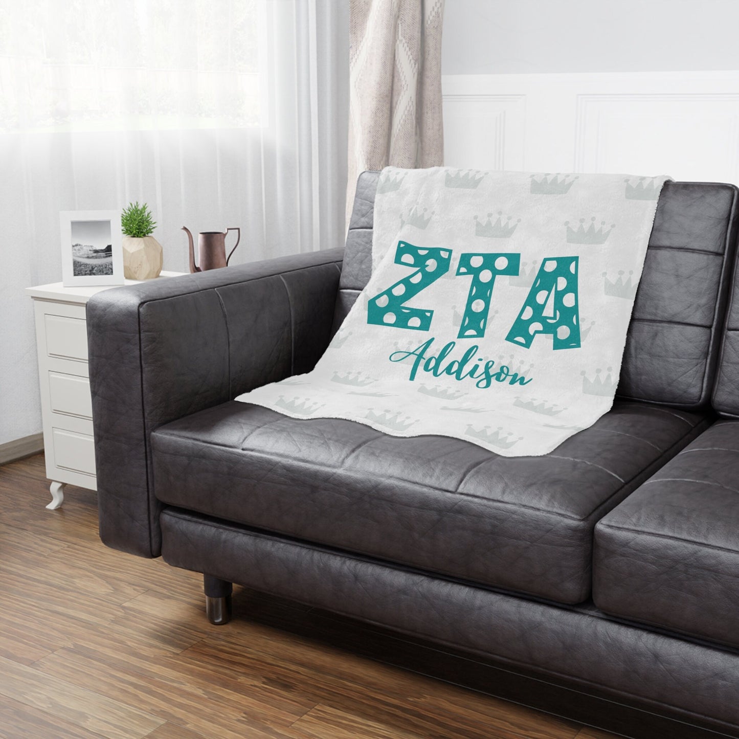 Zeta Tau Alpha Personalized Polka Dot Blanket - Ivy Society