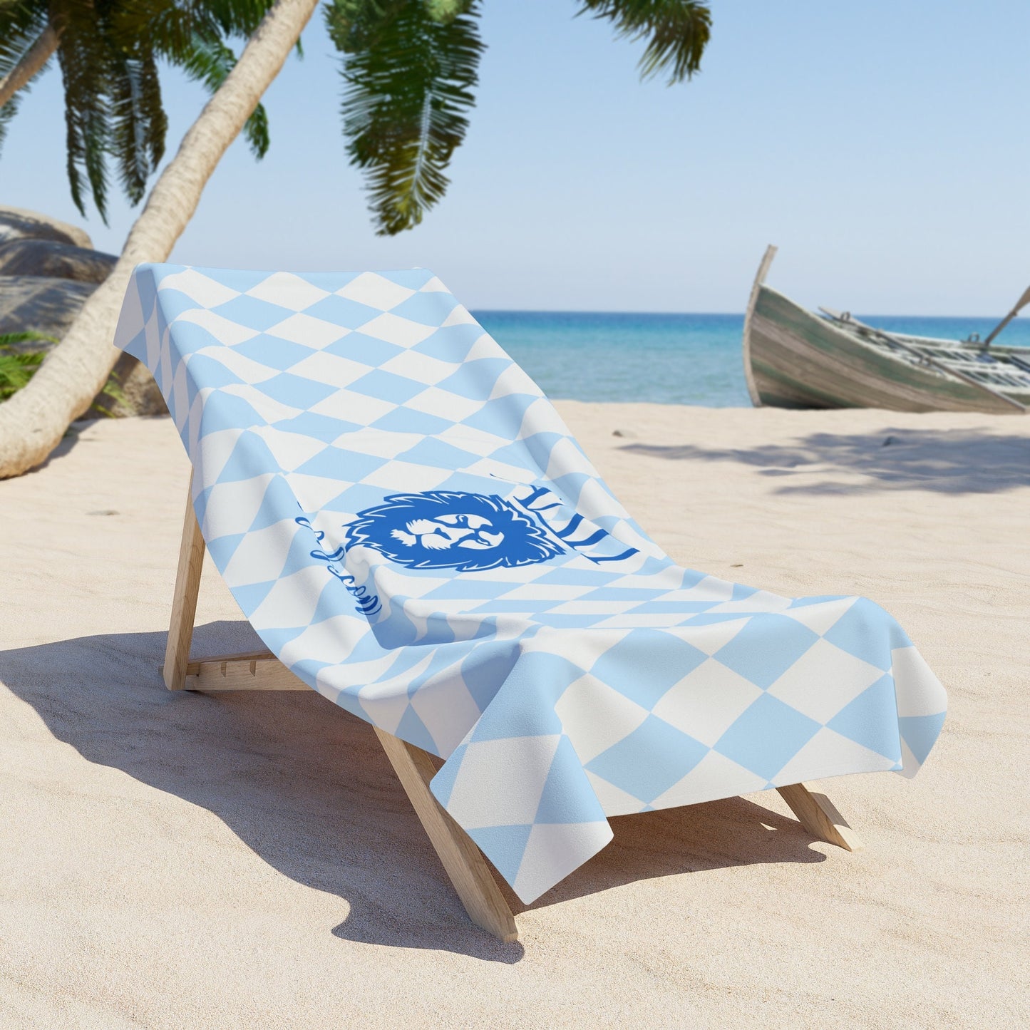 Alpha Delta Pi Personalized Lion Beach Towel - Ivy Society
