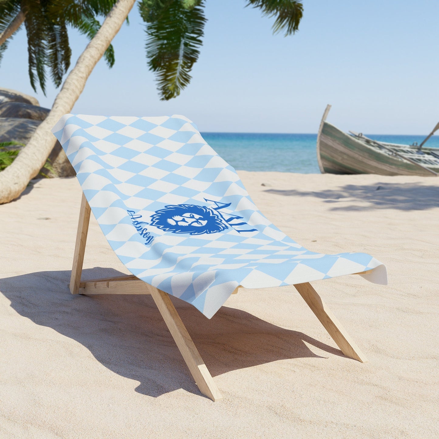 Alpha Delta Pi Personalized Lion Beach Towel - Ivy Society