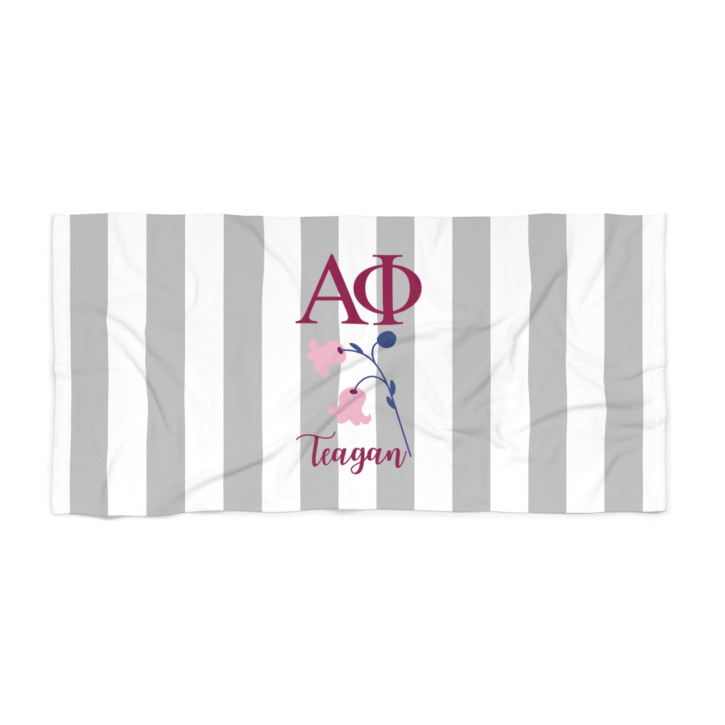 Alpha Phi Personalized Lily Beach Towel - Ivy Society
