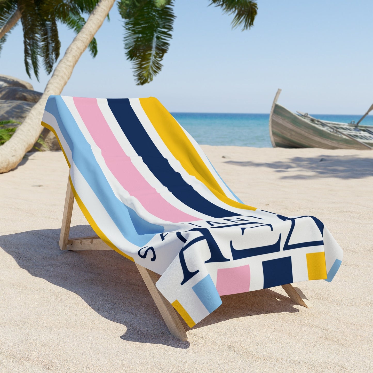 Alpha Xi Delta Personalized Stripe Beach Towel - Ivy Society
